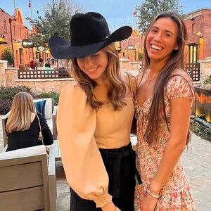 Alice and Olivia tan leather top